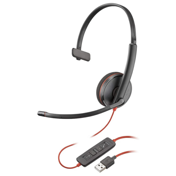 Plantronics Blackwire 3210 (209744-101) Headsets USB Type-A Corded Monaural UC
